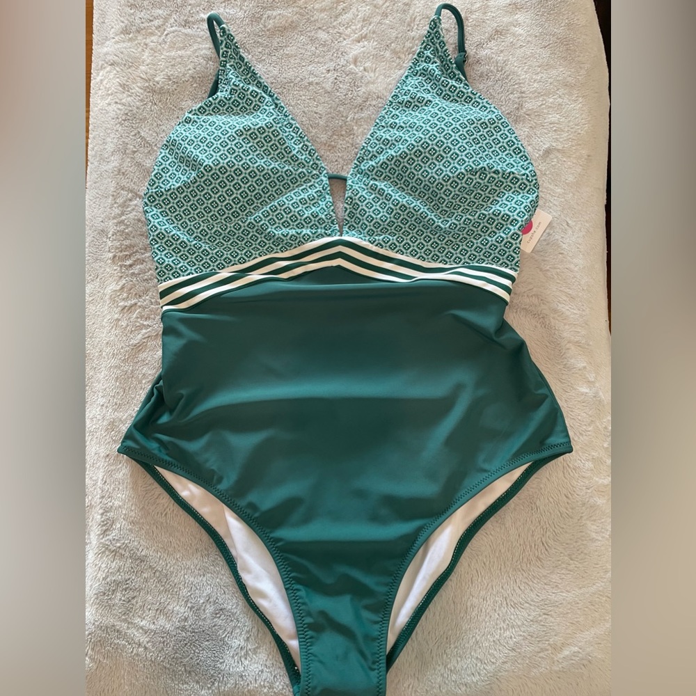 NWT Cupshe Peacock Plunge - Picture 2 of 6